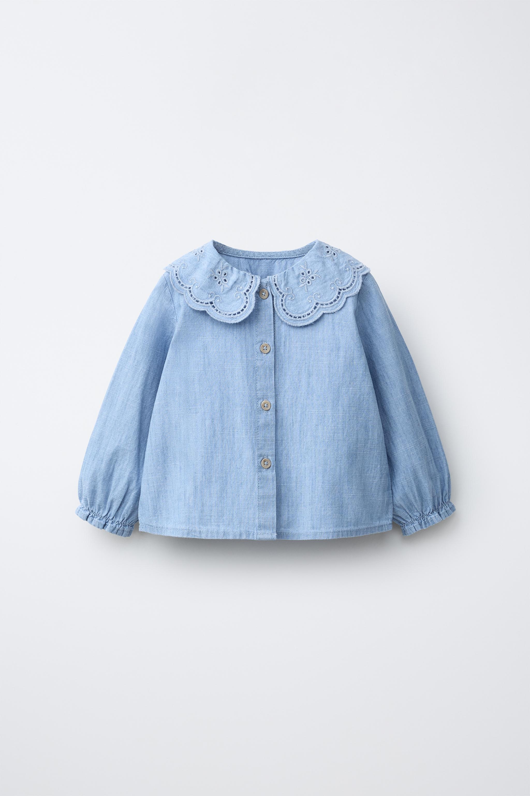 CHEMISE À COL CLAUDINE BRODÉE